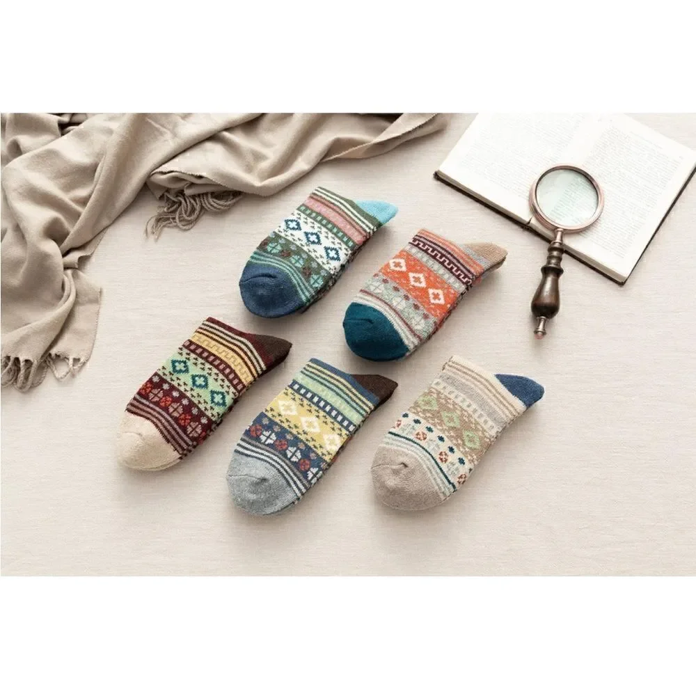 Nordic style wool winter socks